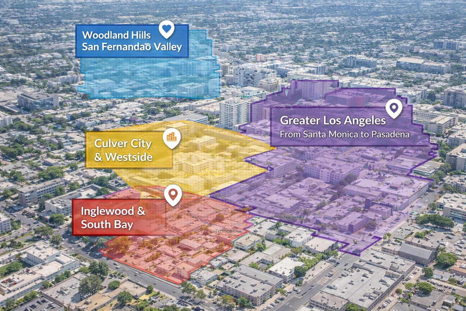 Mortgage broker service areas throughout Los Angeles California